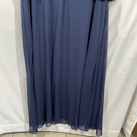 NEW Alex Evenings [ PLUS 22W ]‎ Mock Sequin Lace & Chiffon Gown Navy - Picture 8 of 12